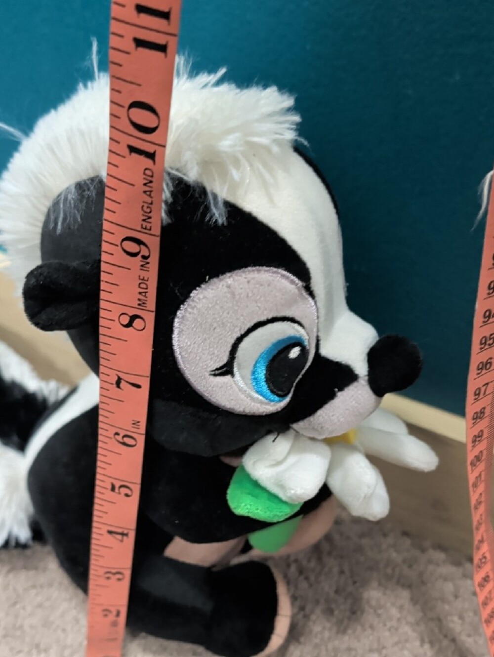 Disney Bambi Black & White Skunk Plush with Blue Eyes - Picture 7 of 7